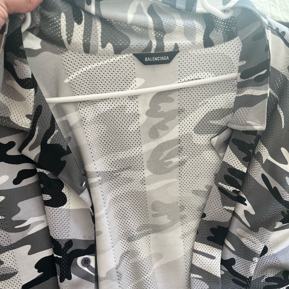 BALENCIAGA oversized mesh button up